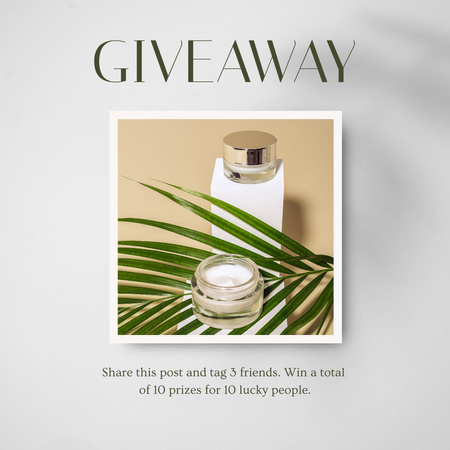 Giveaway of Skincare Cream Instagram Design Template