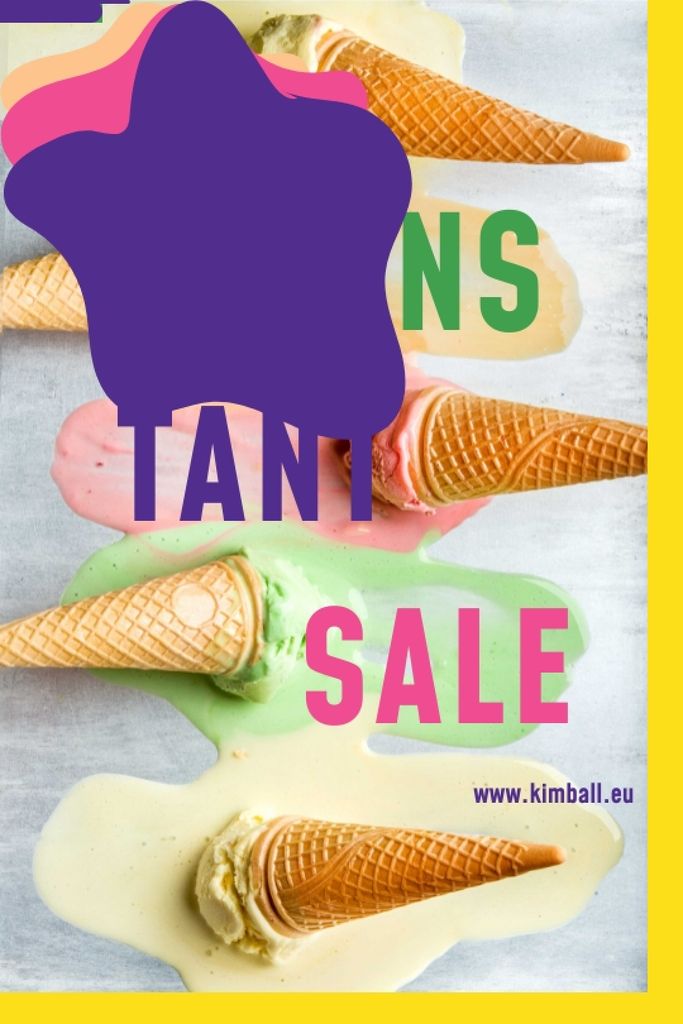 Sale Ad Melting Ice Cream Cones Tumblr Πρότυπο σχεδίασης