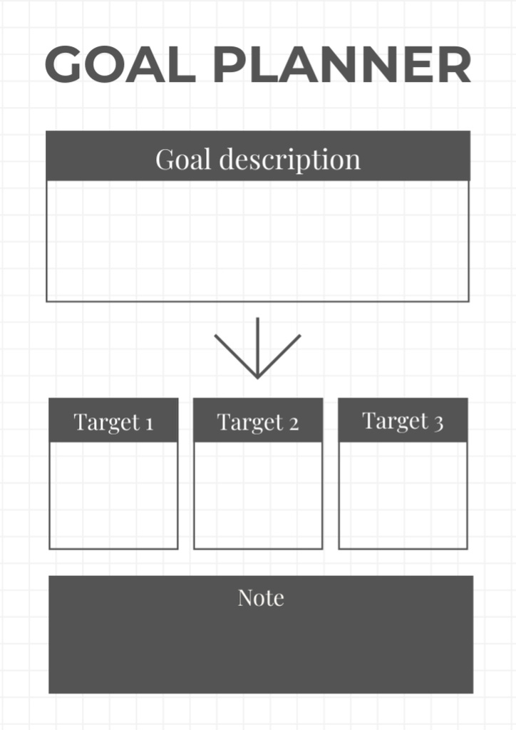 Conservative Goal Notes in Grey Schedule Planner Modelo de Design