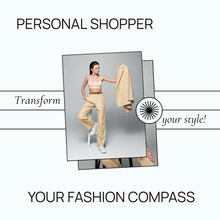 Platilla de diseño Professional Shopper Service Offer With Slogan And Yellow Outfit Animated Post