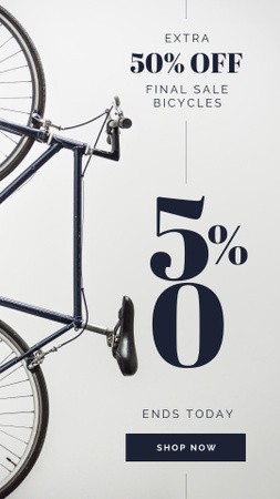 Bicycle by grey wall Instagram Story – шаблон для дизайну
