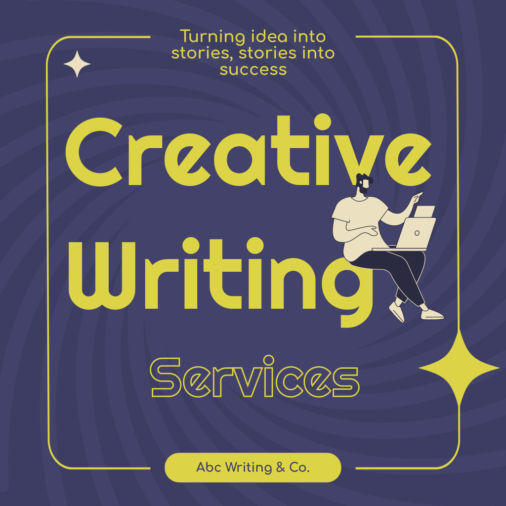 Modèle de visuel Creative Stories Writing Service With Slogan - Instagram AD
