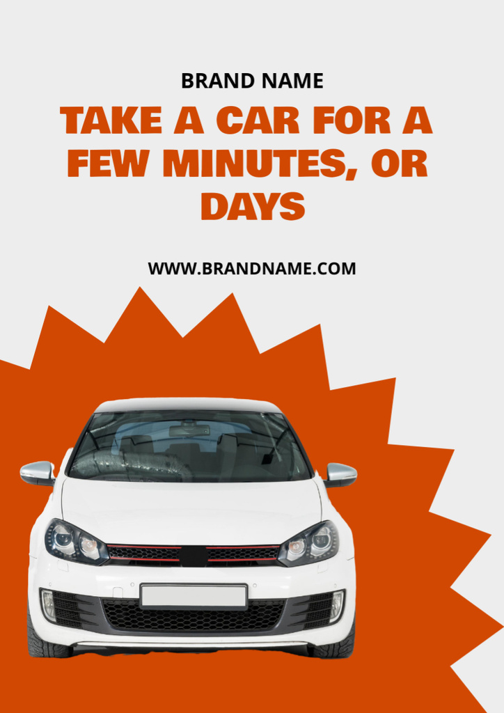Advertisement for Car Hire Service Poster A3 Design Template