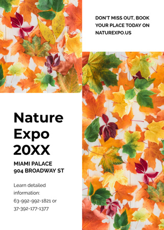 Template di design Nature Expo Announcement with Colorful Leaves Invitation