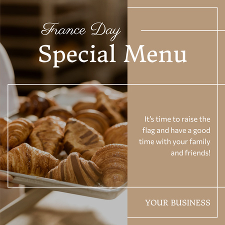 Advertisement for France Day Special Menu Instagram Design Template
