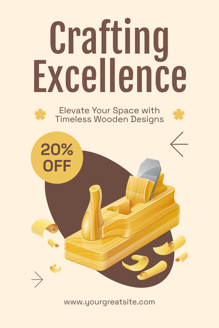 Designvorlage Crafting Carpentry and Woodworking Services Offer für Pinterest