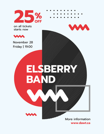 Band Concert Announcement with Minimalistic Elements Flyer 8.5x11in Šablona návrhu