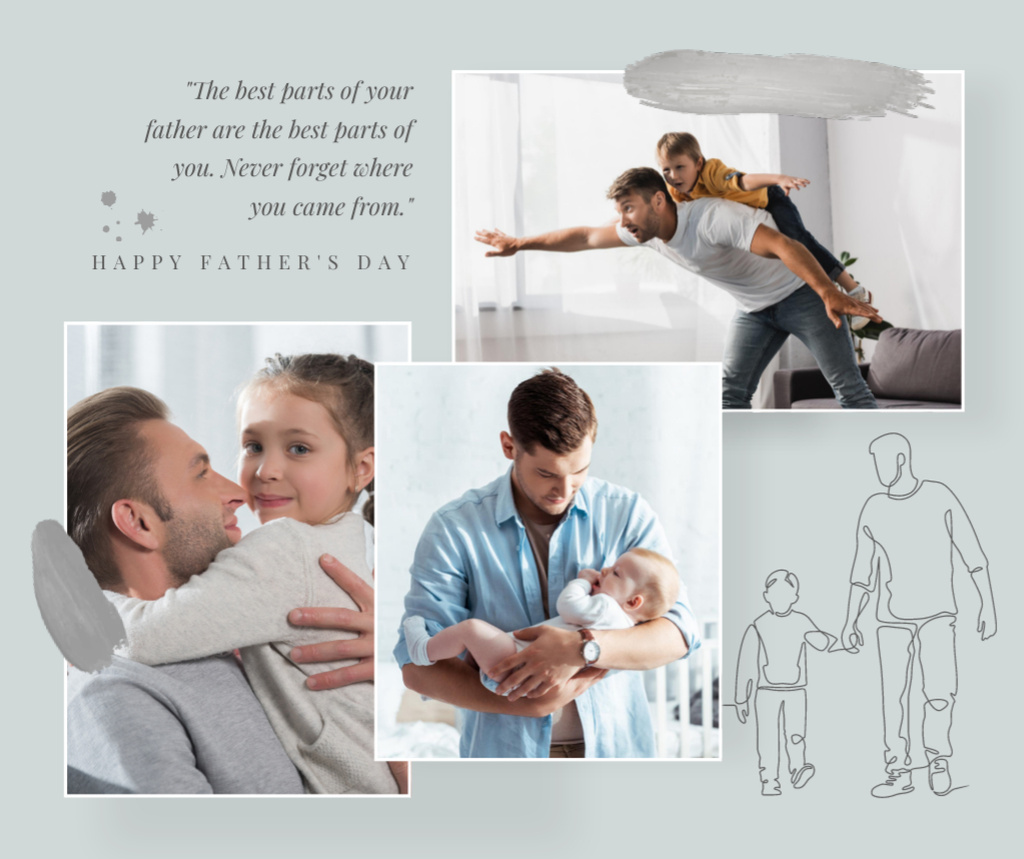 Inspirational Phrase about Dad Facebook Design Template