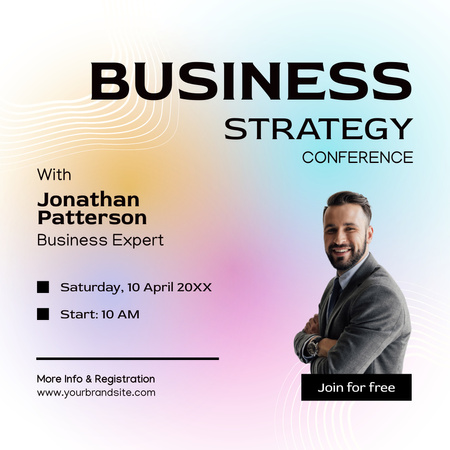 Platilla de diseño Business Strategy Conference Announcement Instagram
