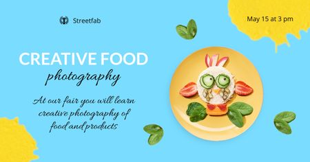 Plantilla de diseño de fotografía creativa de alimentos Facebook AD 