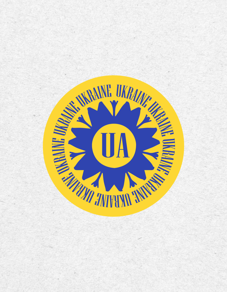 Colors of Ukraine in Flower and Circle T-Shirt – шаблон для дизайну