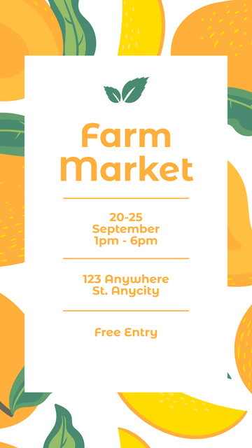 Farmers Market Announcement with Colorful Illustration Instagram Story Design Template