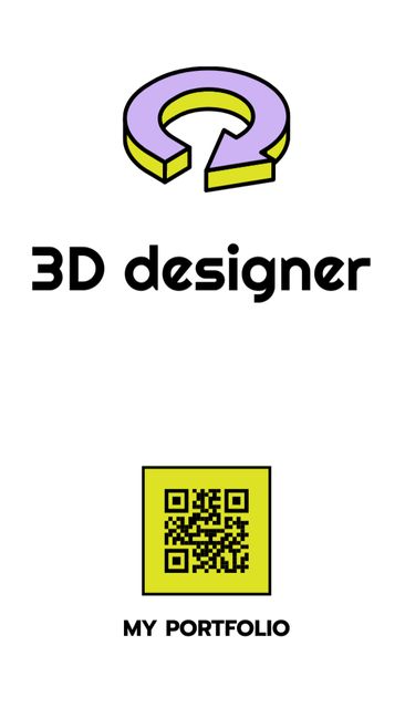 Platilla de diseño 3D Designer Services Offer Business Card US Vertical