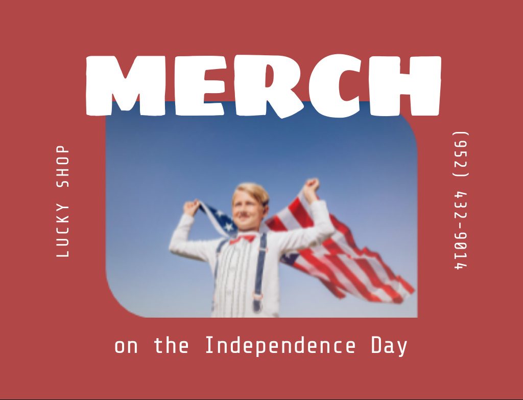 Designvorlage Ad of Merch For USA Independence Day Sale für Postcard 4.2x5.5in