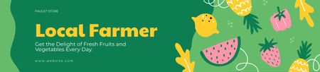 Platilla de diseño Local Farmers Market Announcement with Fruit Illustration Ebay Store Billboard