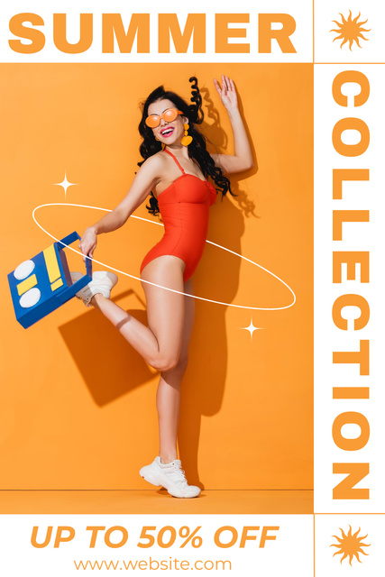 Modèle de visuel Bright Fashion Swimwear Collection Sale - Pinterest