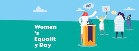 Women's Equality Day Announcement with Women on Riot Facebook cover Tasarım Şablonu