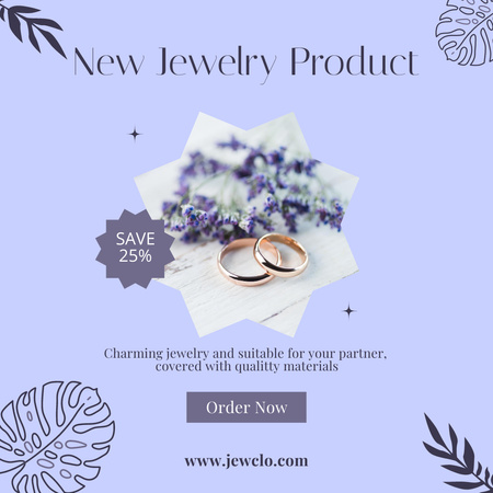 New Wedding Rings Collection Lavender Instagram Design Template