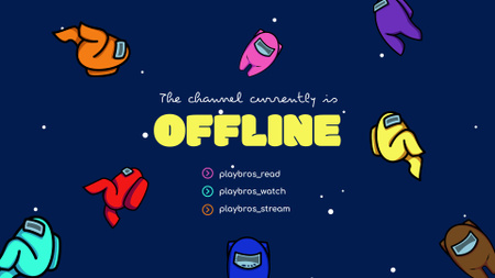 Pelikanavan mainostus värikkäillä hahmoilla Twitch Offline Banner Design Template