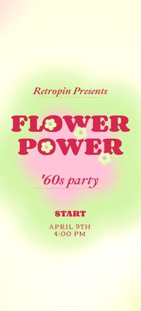 Floral Party Announcement Flyer 3.75x8.25in Tasarım Şablonu