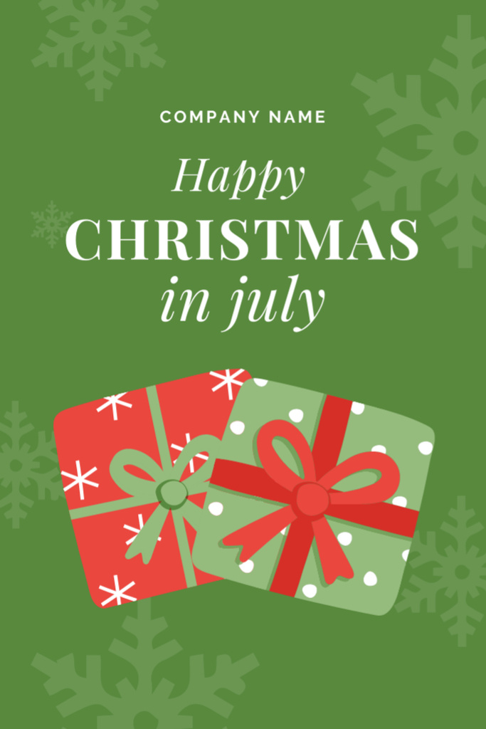 Joyful Announcement of Celebration of Christmas in July Online Flyer 4x6in Design Template