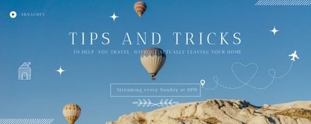 Designvorlage Tipps und Tricks für das Reisen zu Hause für Twitch Profile Banner
