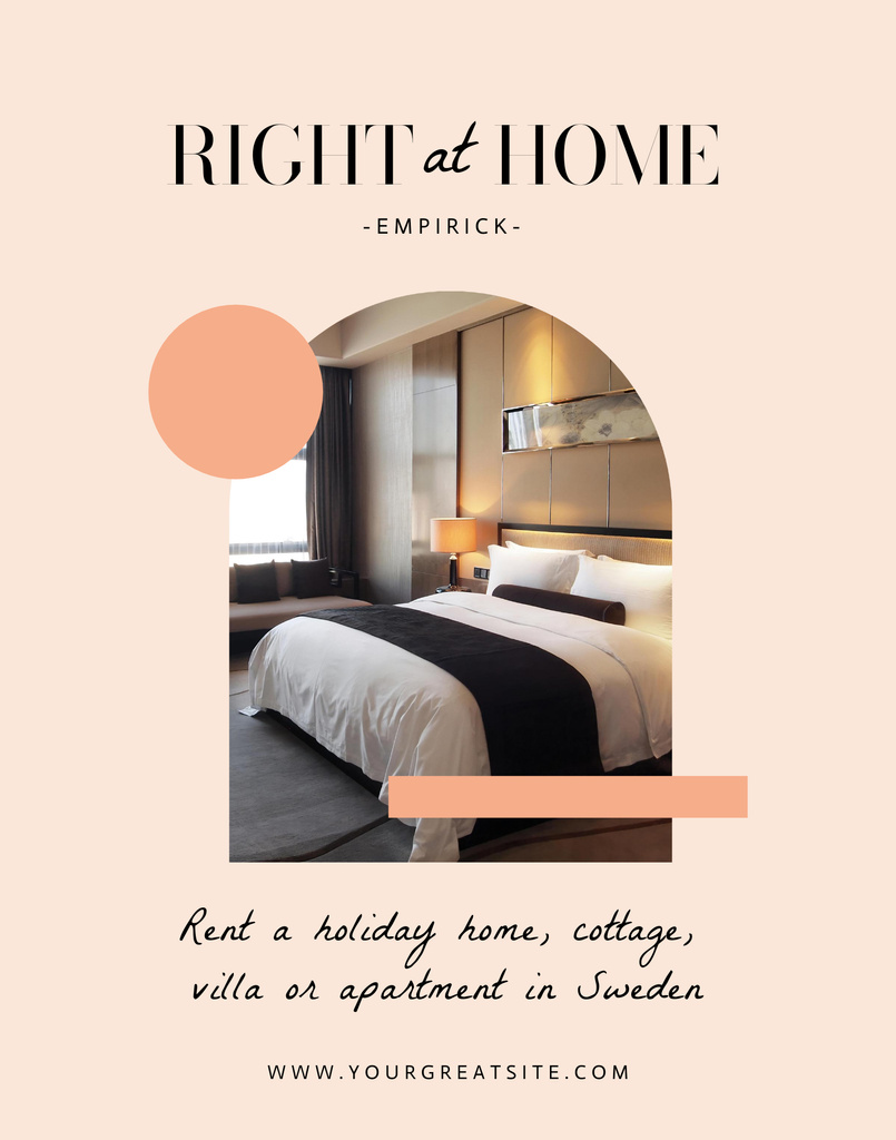 House And Apartment Rental Offer with Stylish Interior Poster 22x28inデザインテンプレート