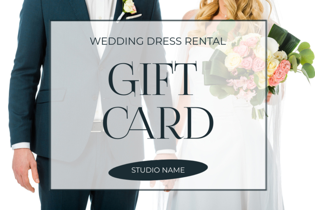 Designvorlage Wedding Dress Rental Store für Gift Certificate
