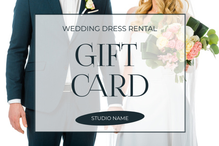 Esküvői ruhakölcsönző Gift Certificate tervezősablon