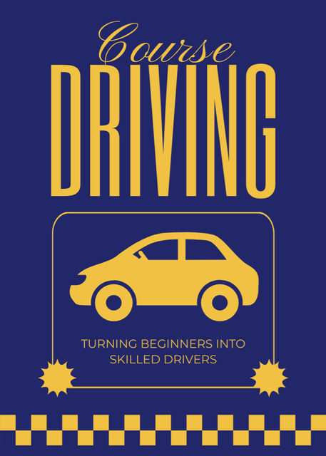 Best Driving Course For Beginners In Blue Flayer Design Template