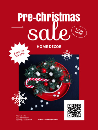 Vánoční výprodej bytových dekorací Poster 36x48in Šablona návrhu