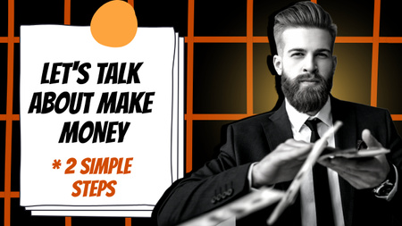 Money Talk with Confident Businessman Youtube Thumbnail Modelo de Design