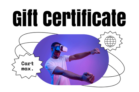 High-tech Virtual Reality Device As Present Offer Gift Certificate tervezősablon