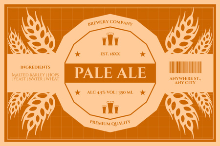 High Quality Ale From Brewery Offer Label Design Template