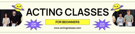 Acting Classes for Beginners with Actors Twitter Design Template
