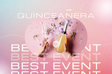 Lahjakortti Quinceanera-juhliin Gift Certificate Design Template