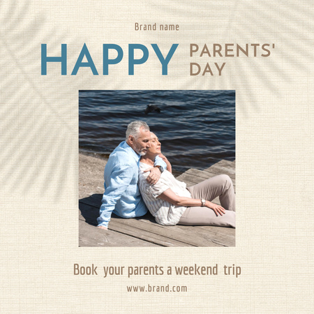 Šťastný víkendový výlet ke Dni rodičů Instagram Šablona návrhu