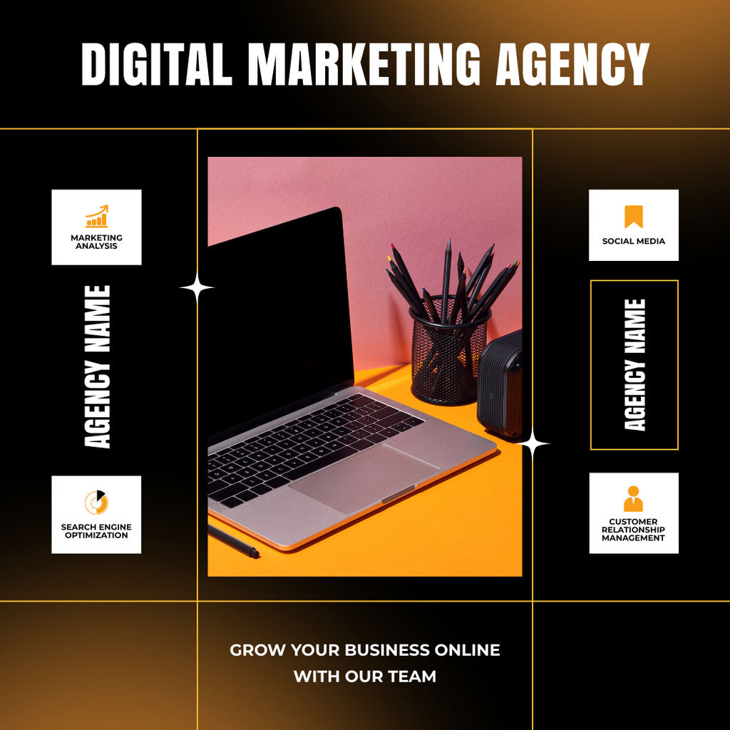 Client-focused Digital Marketing Agency Services Promotion Instagram AD tervezősablon