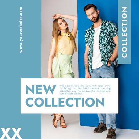 Ontwerpsjabloon van Instagram van New Fashion Collection for Men and Women