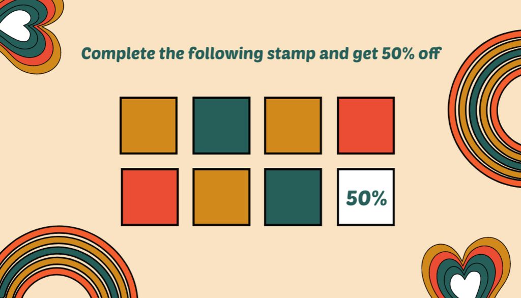 Modèle de visuel Loyalty Discount Offer on Green and Orange - Business Card US