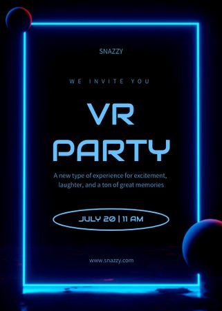 Virtual Party Announcement Invitation tervezősablon