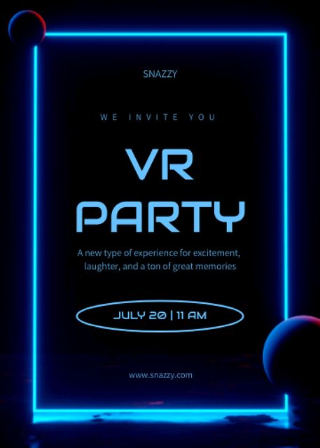 Virtual Party Announcement Invitationデザインテンプレート