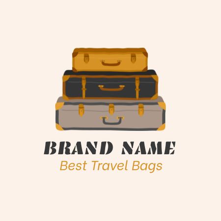 Set of Suitcases For Traveling Offer Animated Logo Design Template