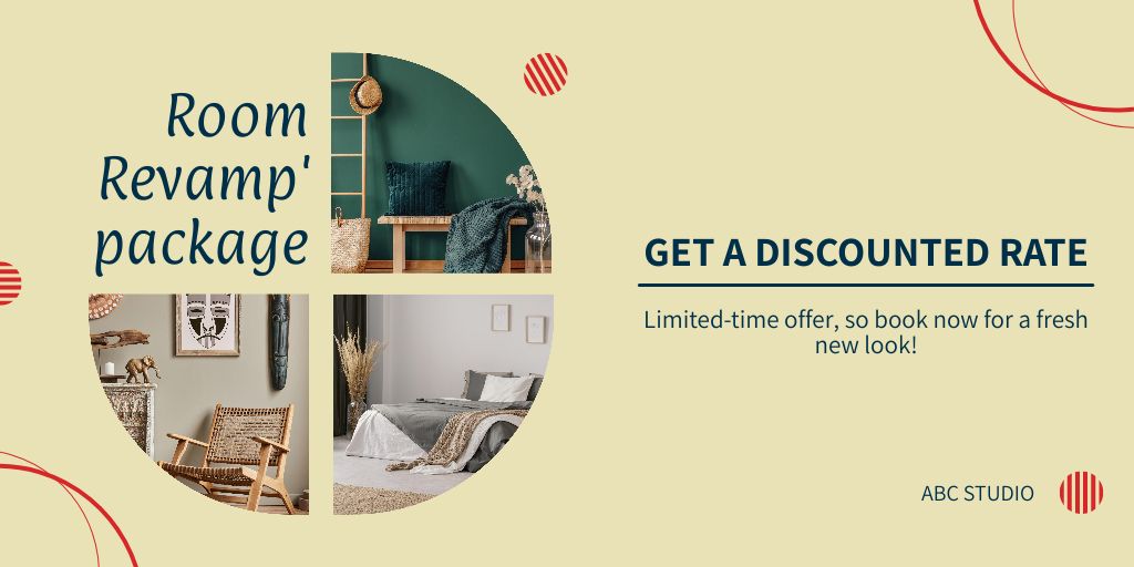 Limited Time Offer For Renewing Room Interior Twitter Design Template