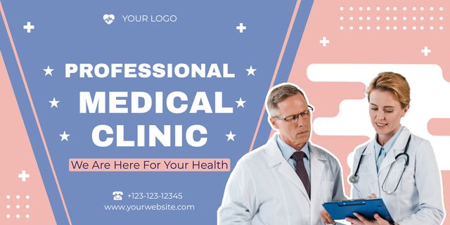 Services of Professional Medical Clinic Twitter tervezősablon