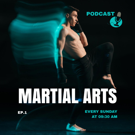 Plantilla de diseño de artes marciales Podcast Cover 