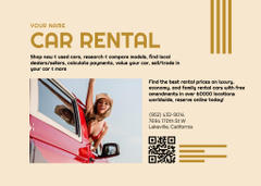 Car Rental Ad with Couple in Cabriolet