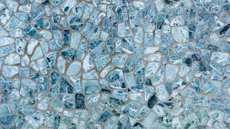 Ontwerpsjabloon van Zoom Background van Blauwe decoratieve stenen muur