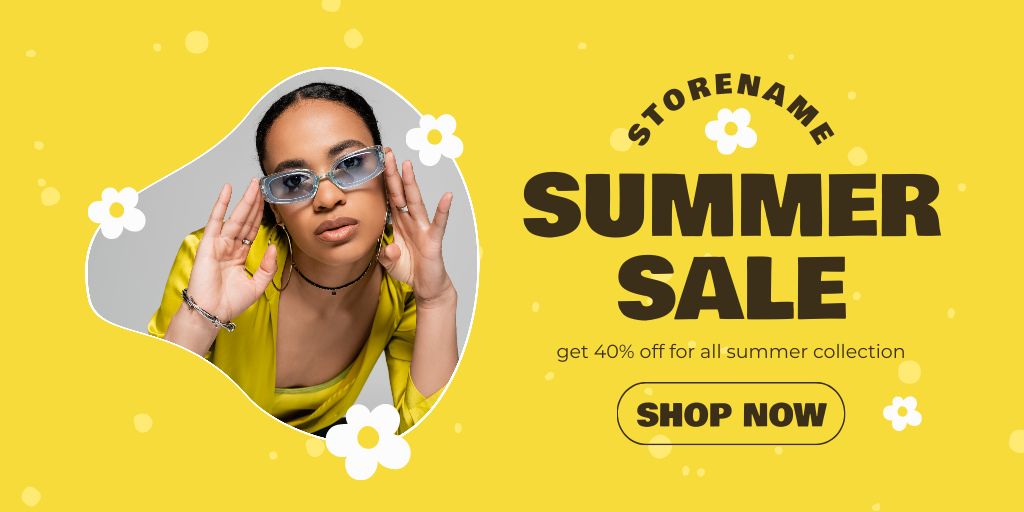 Summer Offer of Sunglasses Twitter Design Template