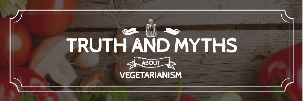 Ontwerpsjabloon van Email header van Truth and myths about Vegetarianism